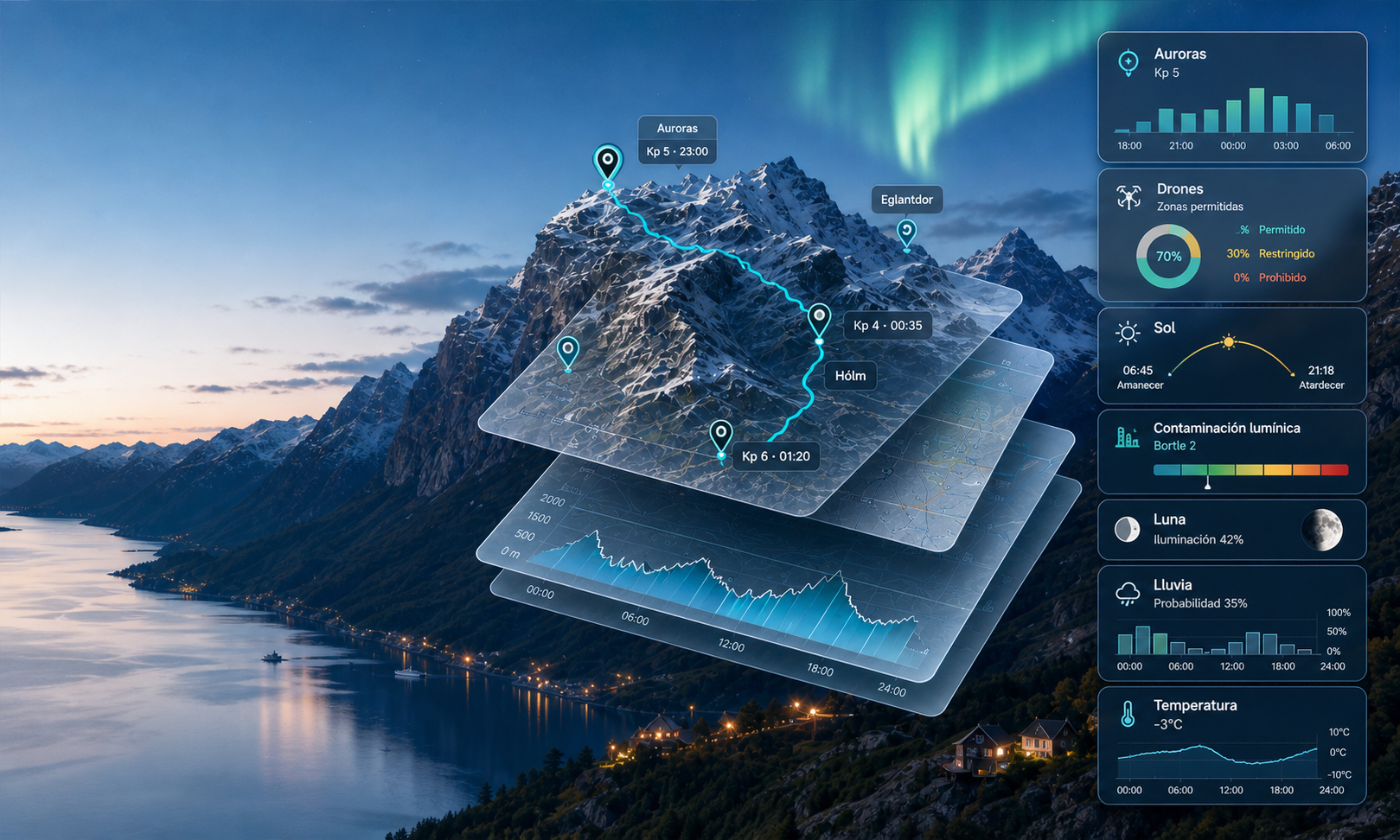 Vista general del workspace map-first de MyTravelHub