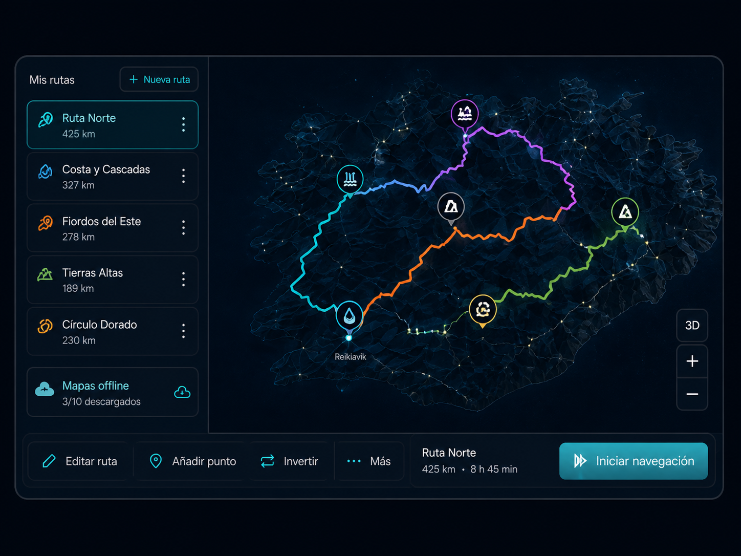 Rutas GPS y mapas offline en MyTravelHub